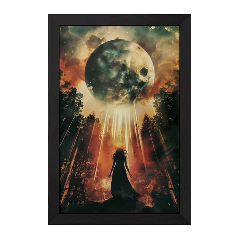 تابلو خندالو مدل دختر و کهکشان کد F3058