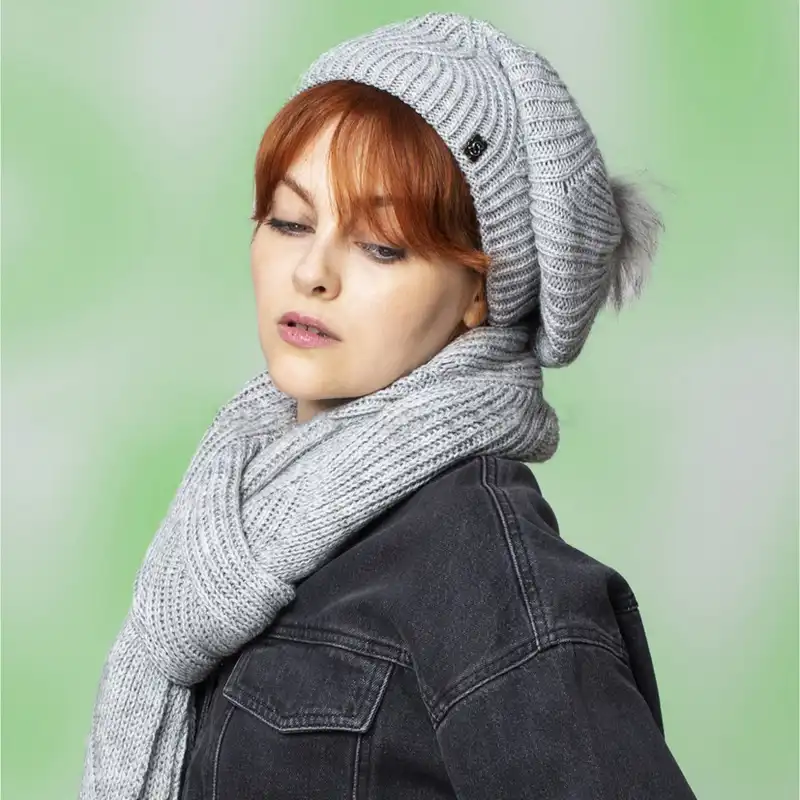 ست کلاه و شال گردن بافتنی سام مدل 414