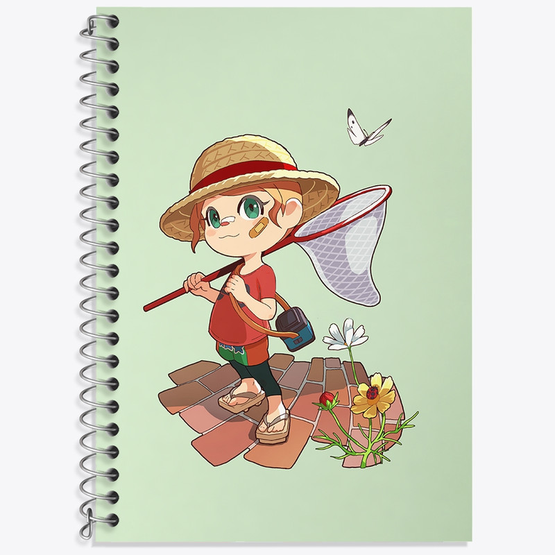 دفتر زبان 50 برگ خندالو مدل دو خط طرح بازی انیمال کراسینگ (Animal Crossing) کد 32662