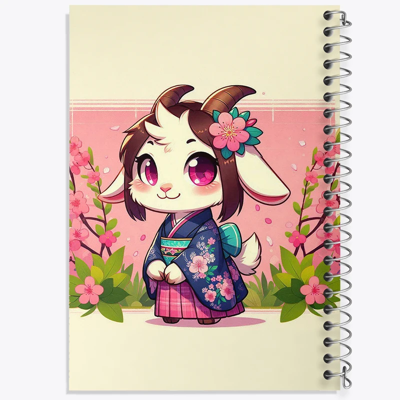 دفتر نت موسیقی 50 برگ خندالو مدل بز ژاپنی کیوت کد N1612