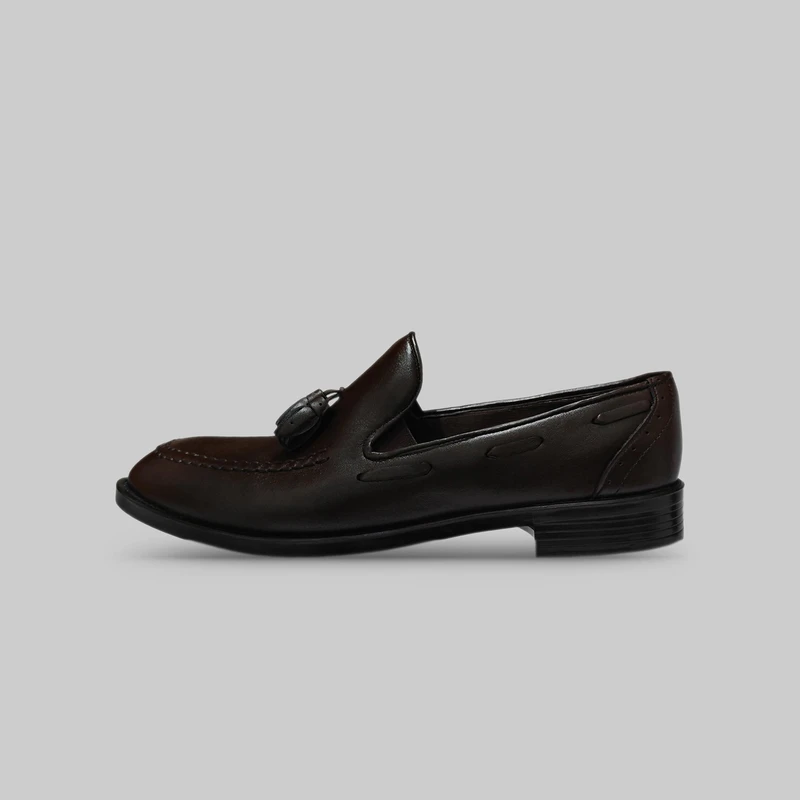 کفش رسمی مردانه چرم تبریز مدل Tassel Loafer RN100