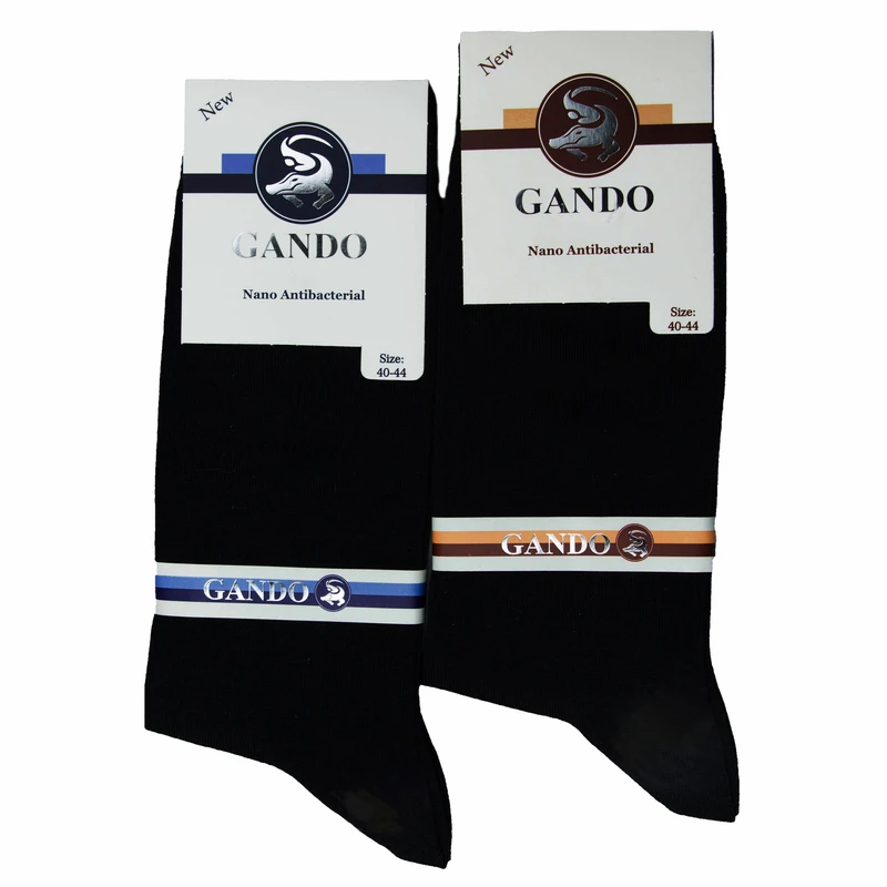 جوراب ساق بلند مردانه گاندو مدل نانو نخی رنگ مشکی بسته 2 عددی