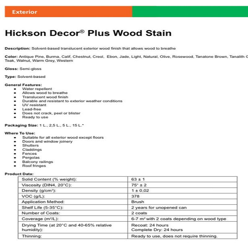 رنگ چوب و ترموود قهوه ای جگری هیکسون دکور مدل Calif Plus حجم 1 لیتر