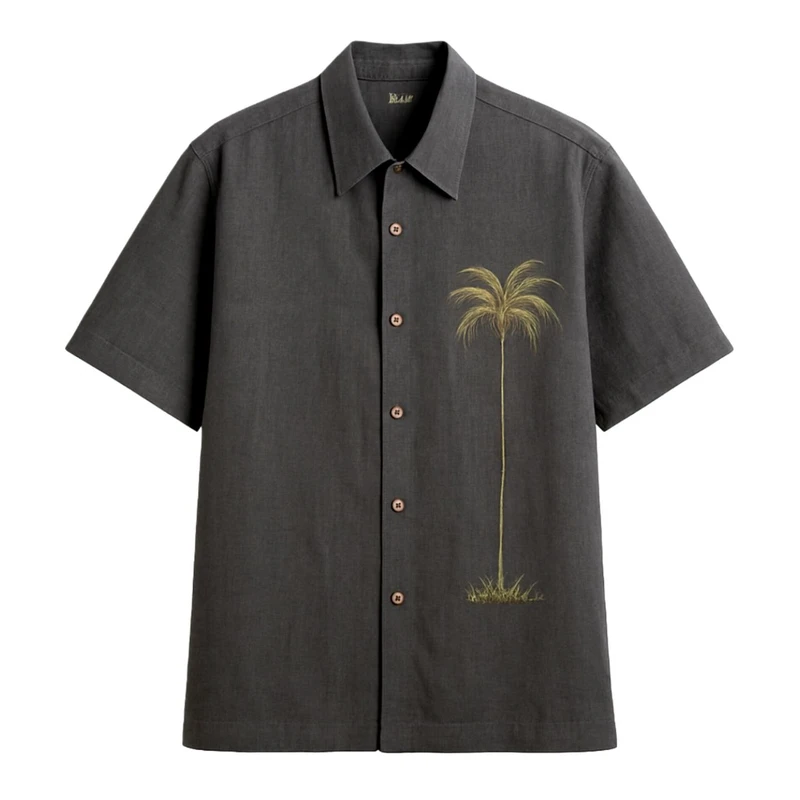 پیراهن آستین کوتاه یقه برگردان مردانه مدل هامین