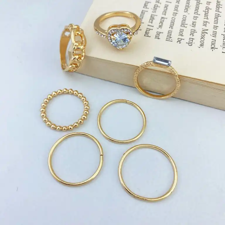 انگشتر زنانه مدل R4172 مجموعه 7 عددی