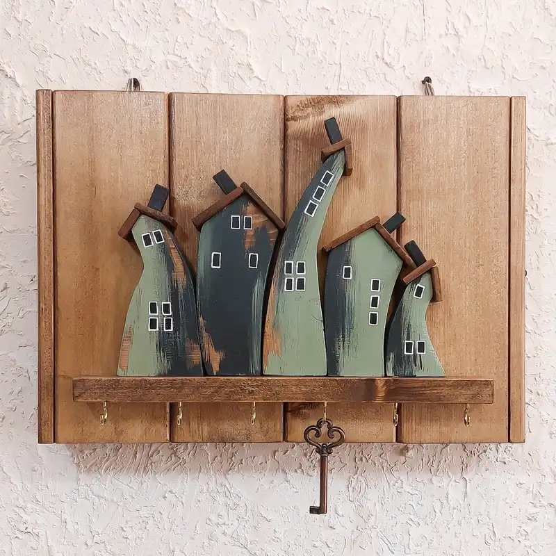 جاکلیدی چوبی طرح دهکده کد 5272F