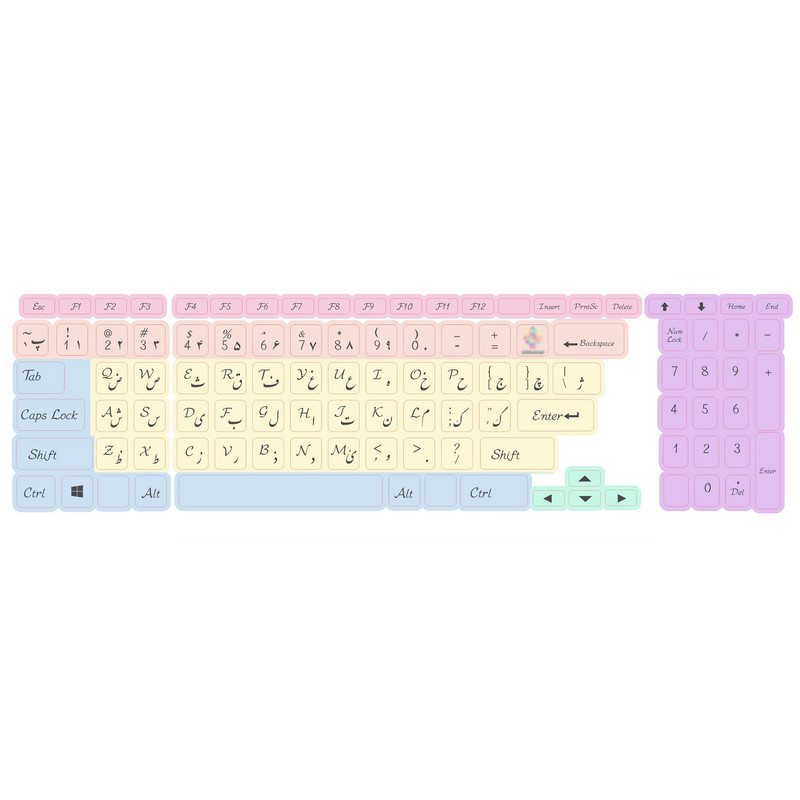 برچسب کیبورد حروف فارسی کد 084