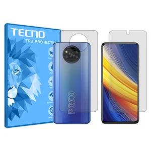 Tecno HyGEL model transparent screen protector suitable for Xiaomi Poco X3 Pro mobile phone along with back protector