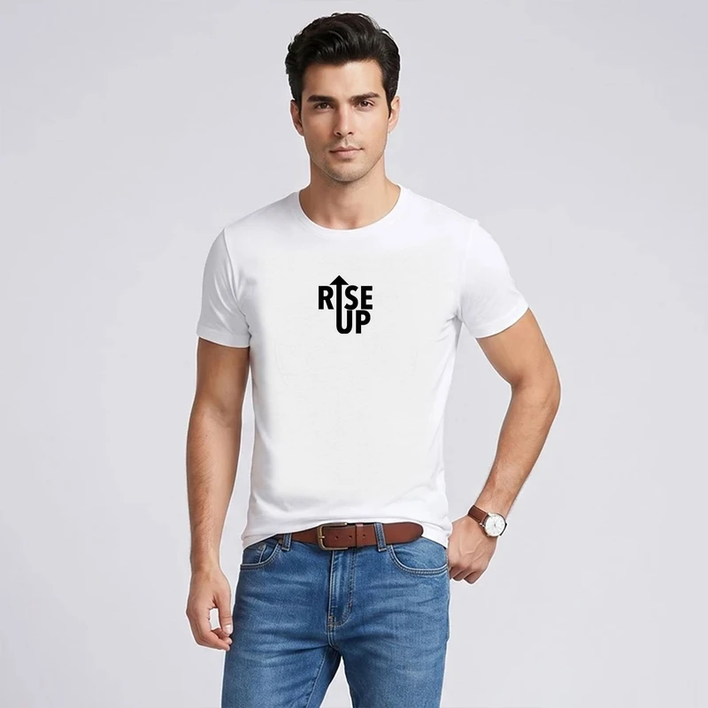 تی شرت آستین کوتاه مردانه مدل Rise Up  کد WH.2095