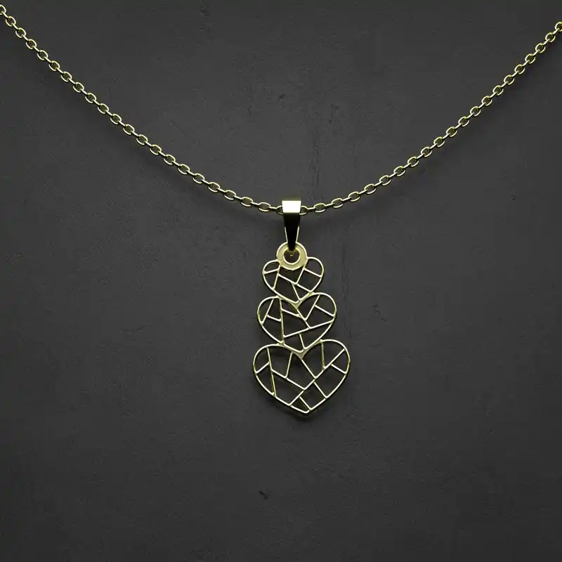 گردنبند طلا 18 عیار زنانه مدوپد مدل قلب کد TT1015