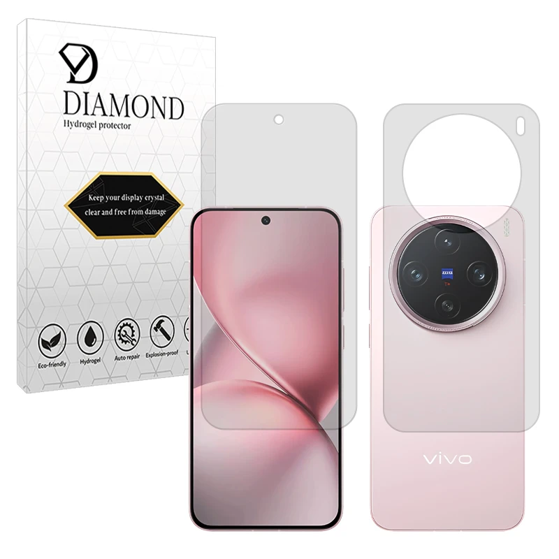 محافظ صفحه نمایش مات دیاموند مدل Tough مناسب برای گوشی موبایل ویوو X200 Pro mini به همراه محافظ پشت گوشی