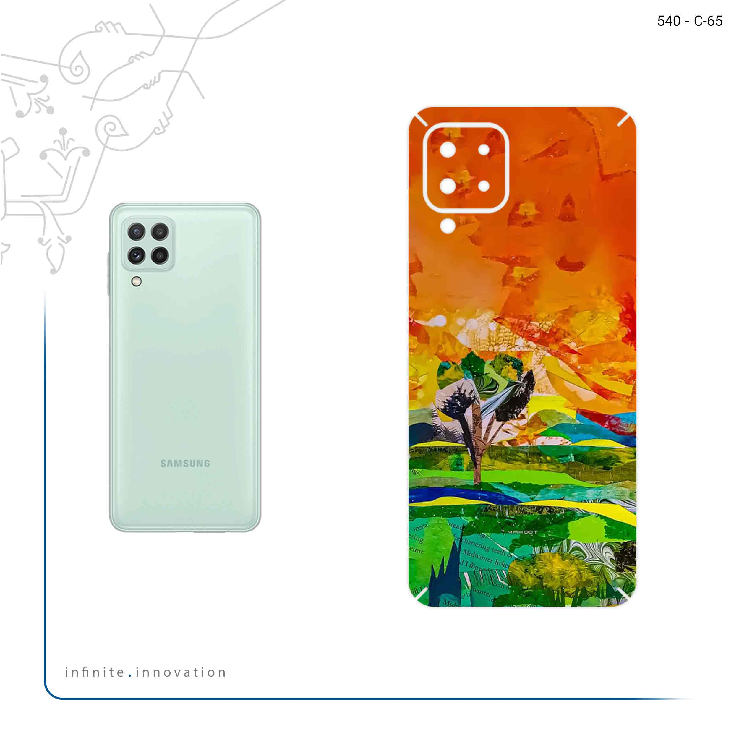 برچسب پوششی ماهوت مدل Collage of Painting مناسب برای گوشی موبایل سامسونگ Galaxy A22 4G