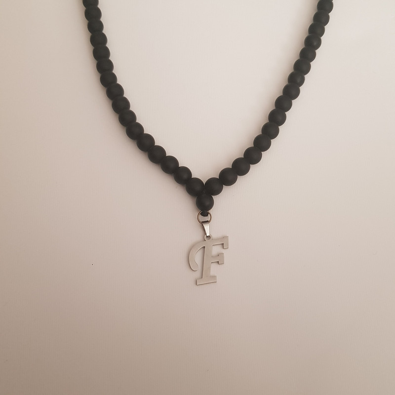 گردنبند زنانه مدل سنگ حرف  F