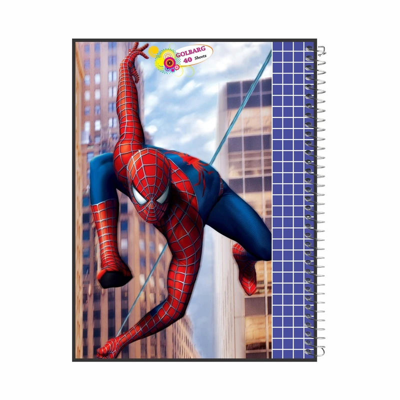 دفتر شطرنجی 40 برگ گلبرگ طرح مردعنکبوتی کد 4311