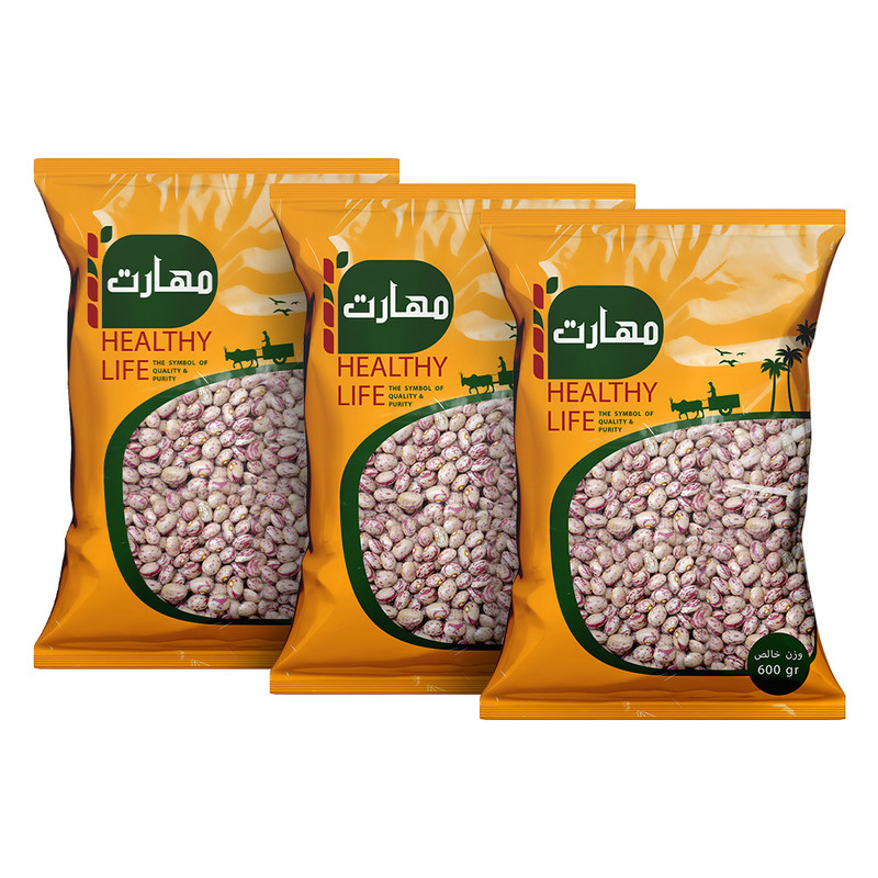 لوبیا چیتی مهارت - 600 گرم بسته 3 عددی