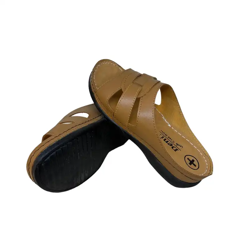 دمپایی زنانه مدل DZR 123 ZRB بیاله رنگ کاراملی