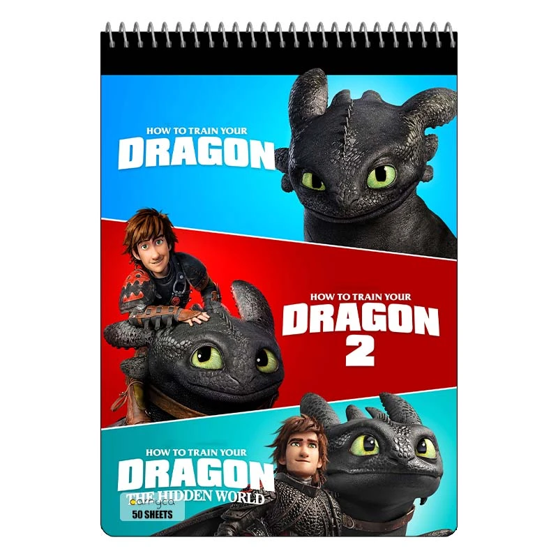 دفتر نقاشی 50 برگ سیمی کارنیکا طرح چگونه اژدهای خود را تربیت کنیم How to Train Your Dragon کد 53608