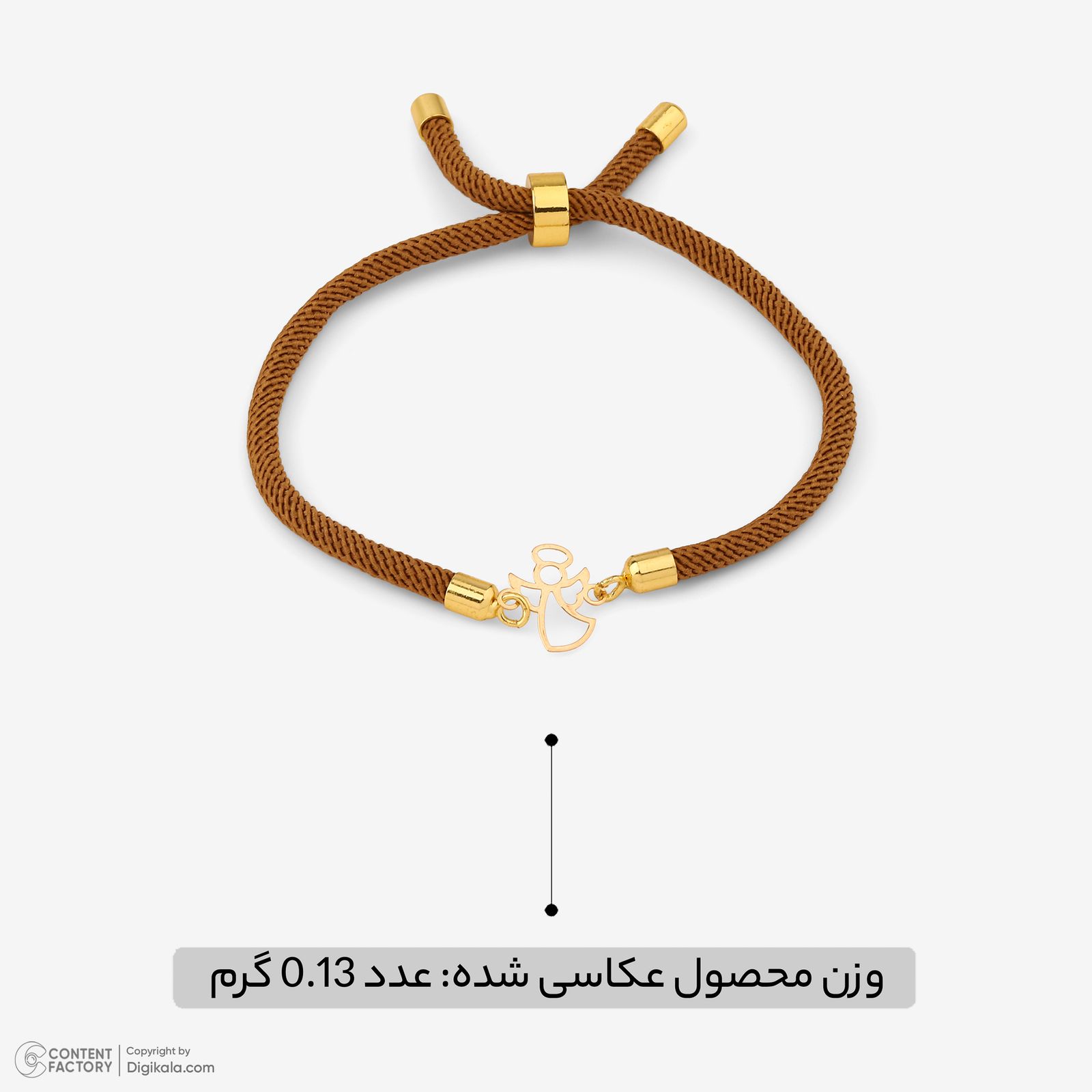 دستبند طلا 18 عیار زنانه با بند نخی روبی آرت گالری مدل 314088 -  - 2