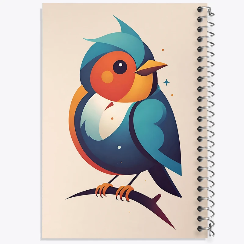 دفتر شطرنجی 50 برگ خندالو طرح پرنده بامزه کد N5122