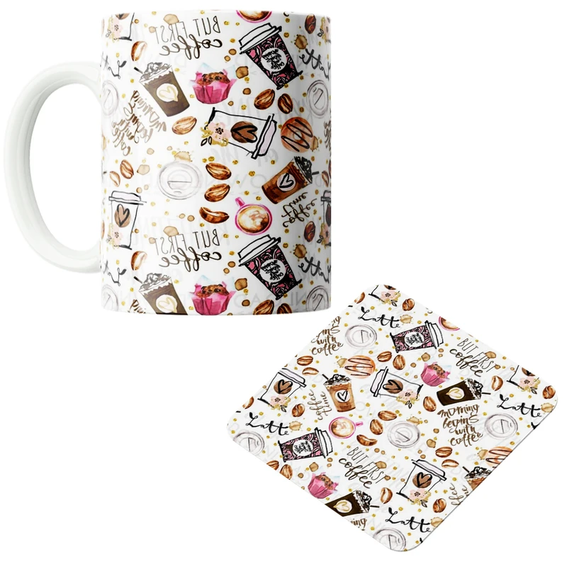 ماگ پاد آفرین مدل Coffee کد z354 به همراه زیر لیوانی