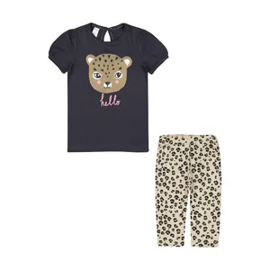 ست تونیک و شلوار دخترانه رابو مدل پلنگی کد 1414