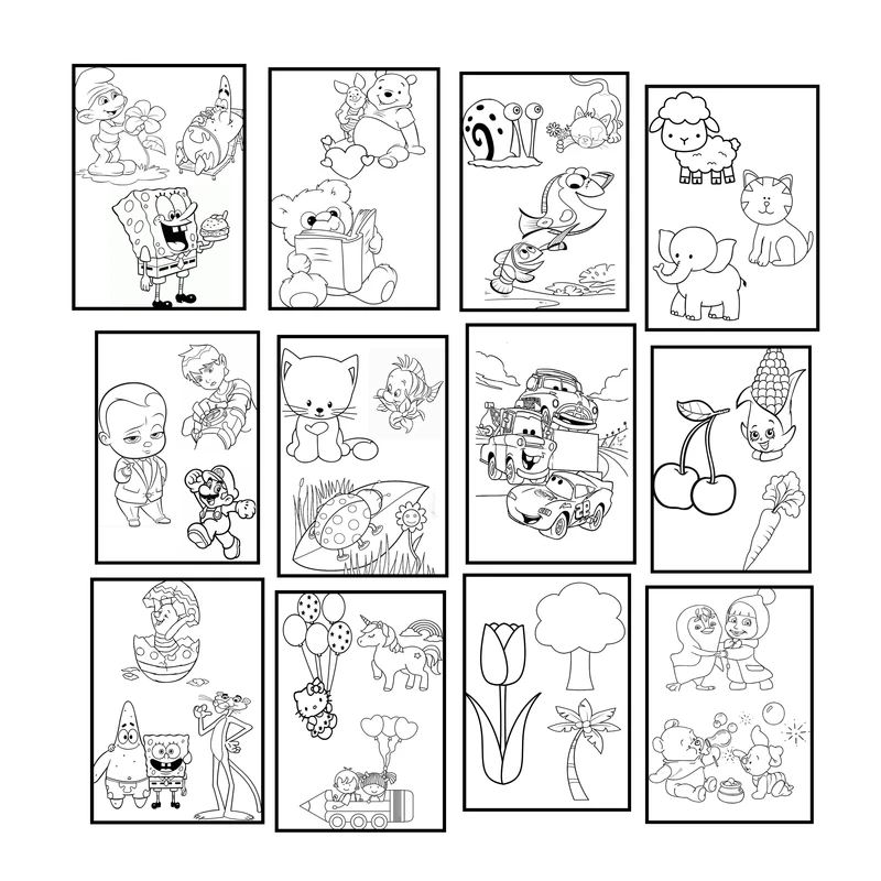    مقوا رنگ آمیزی مدل CHB132 سایز 21×15 سانتی متر مجموعه 12 عددی