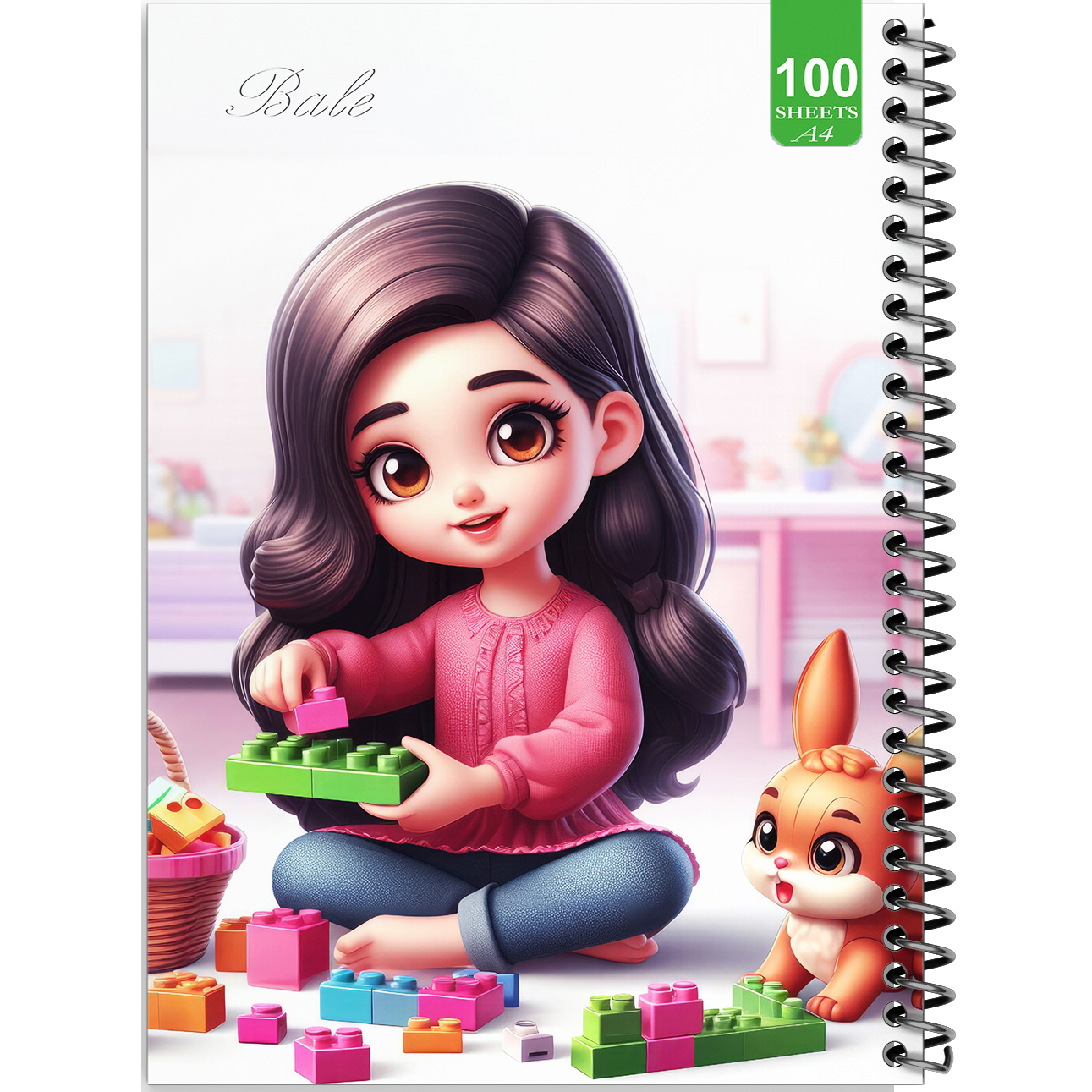 دفتر نقاشی 100 برگ بله مدل رحلی طرح فانتزی دخترانه لگو بازی کد A4-N536