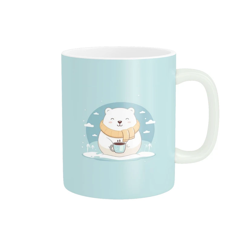 ماگ پاد آفرین مدل خرس قطبی کیوت در زمستان کد 922