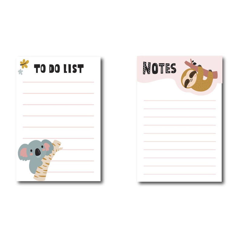 کاغذ یادداشت مدل حلوان تنبل و کوآلا طرح نوشته روزانه to do list مجموعه 2 عددی