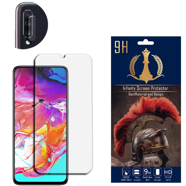   محافظ لنز دوربین اینفینیتی مدل PRO MAX مناسب برای گوشی موبایل سامسونگ Galaxy A70 به همراه محافظ صفحه نمایش