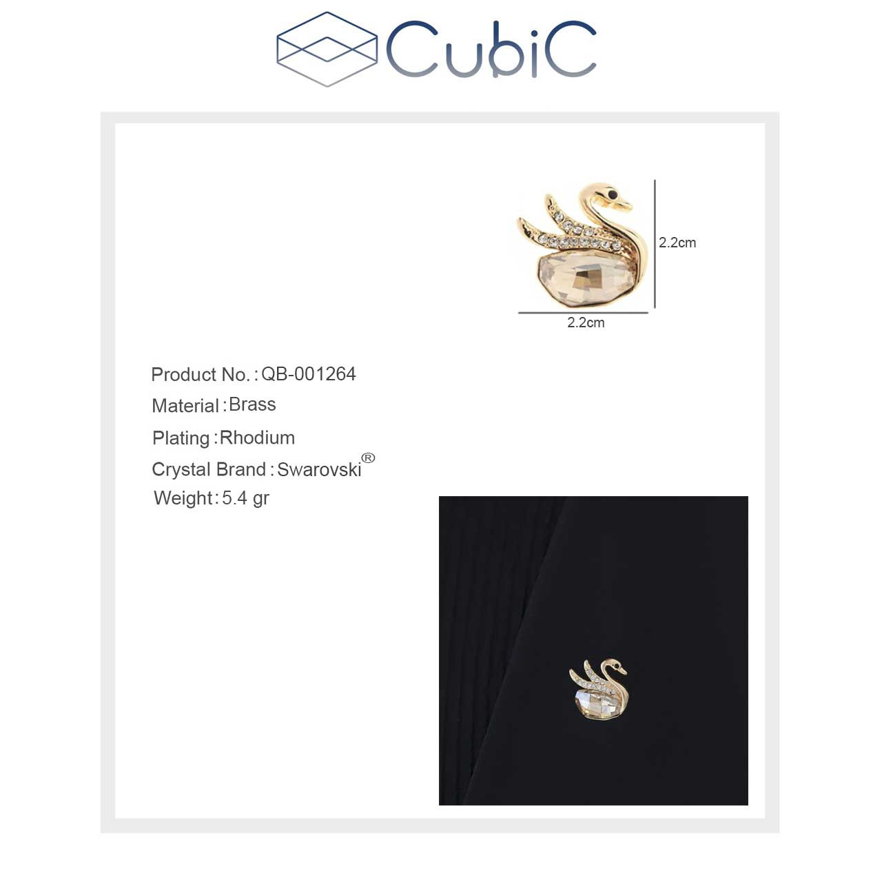 گل سینه زنانه کوبیک مدل QB-001264 گل سینه زنانه کوبیک مدل QB-001264