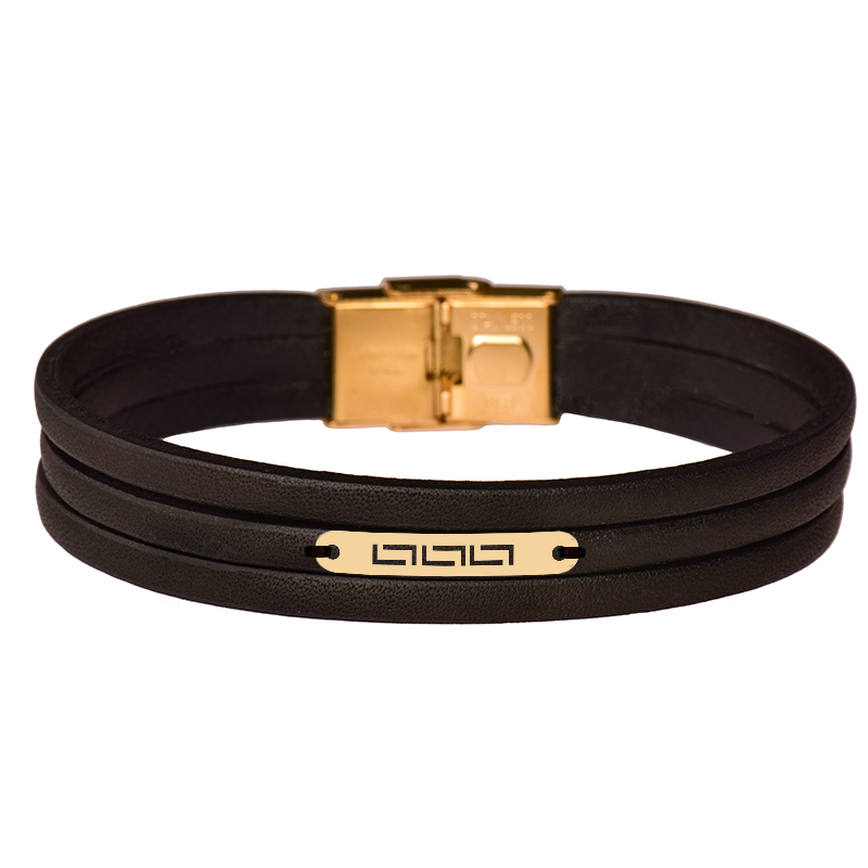دستبند طلا 18 عیار مردانه کرابو مدل Kr102305