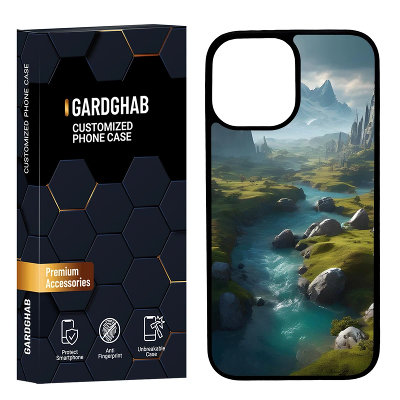 کاور گارد قاب مدل پشت گلس هنری مناسب برای گوشی موبایل اپل iPhone 12 Pro Max