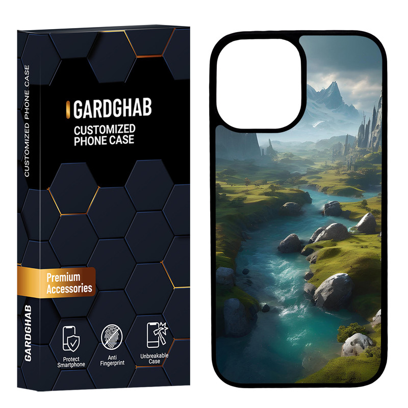 کاور گارد قاب مدل پشت گلس هنری مناسب برای گوشی موبایل اپل iPhone 12 Pro Max