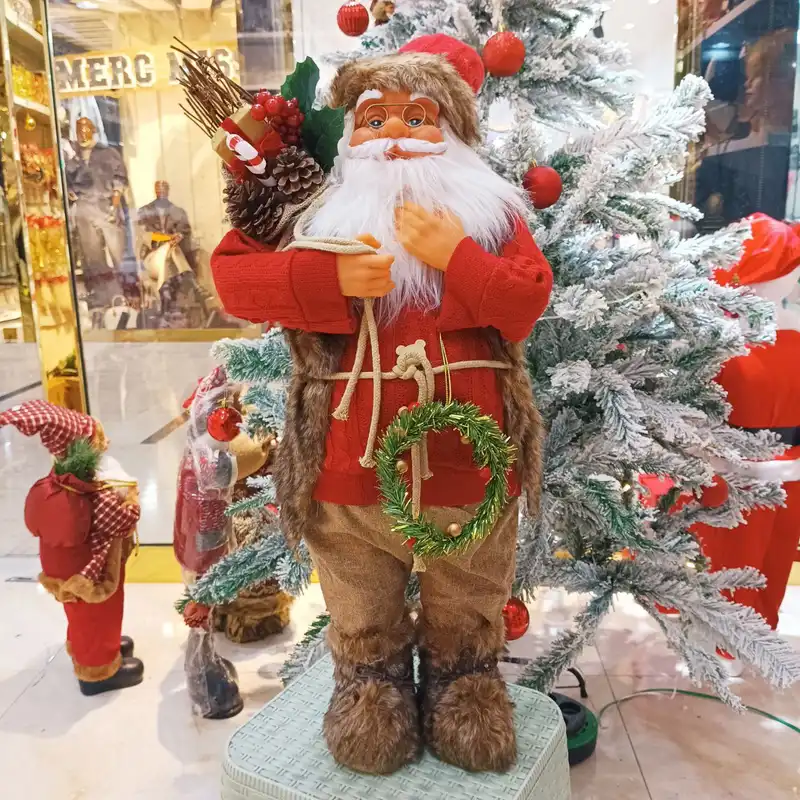 عروسک مدل بابانوئل کادو به دست 3-24485 ارتفاع 60 سانتی متر