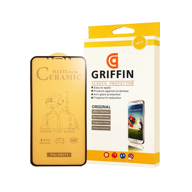 محافظ صفحه نمایش سرامیکی مات گریفین مدل FLCRM GN mo مناسب برای گوشی موبایل اپل iPhone XR