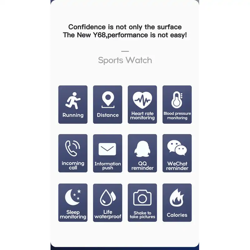 ساعت هوشمند مدل Y68pink