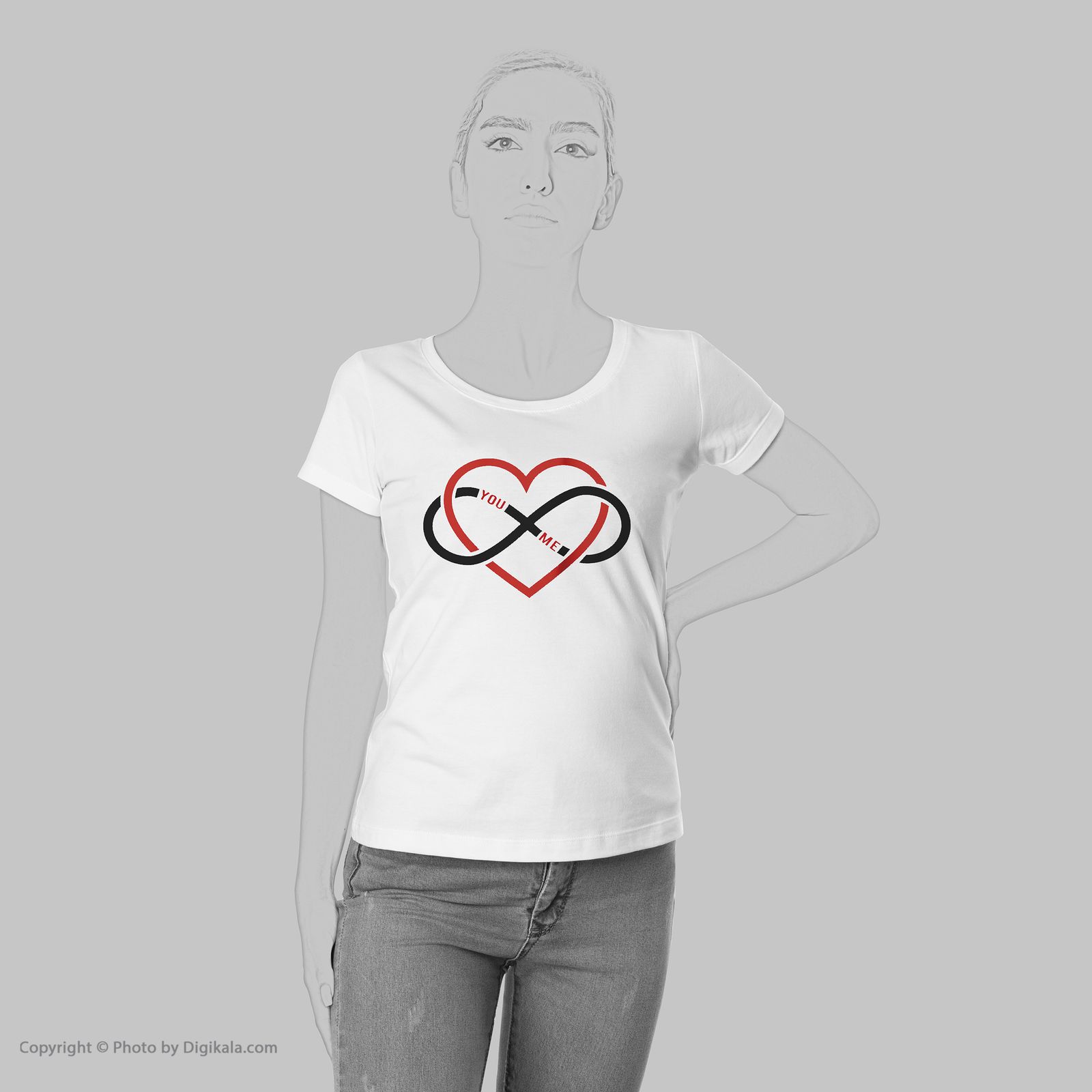 تی شرت زنانه به رسم قلب بی نهایت کد 576 -  - 6