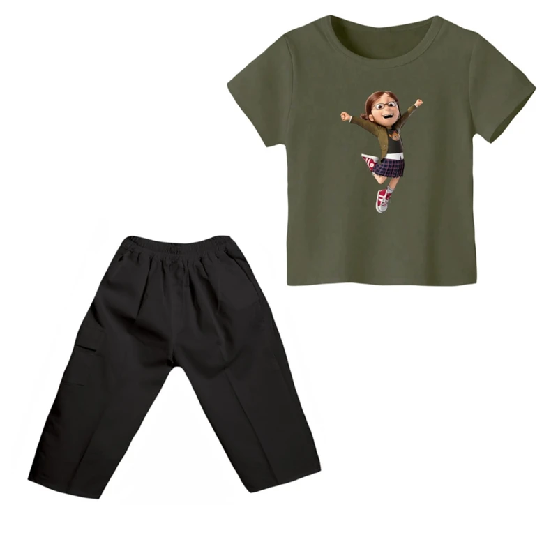 ست تی شرت و شلوارک دخترانه کد 3