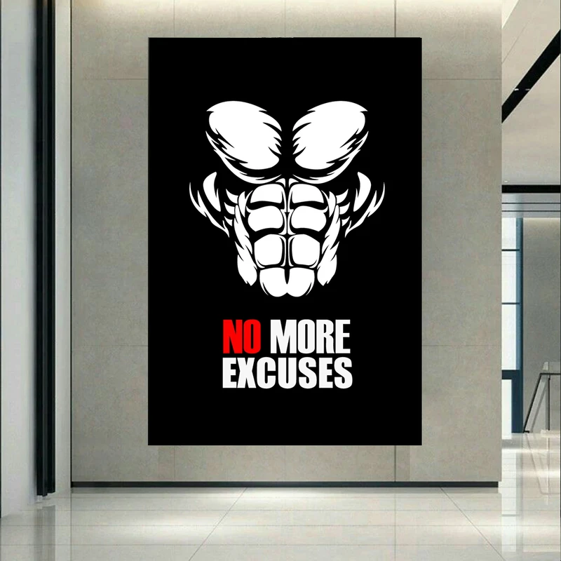 تابلو بوم طرح انگیزشی بدنسازی مدل No More Excuses کد AR2648