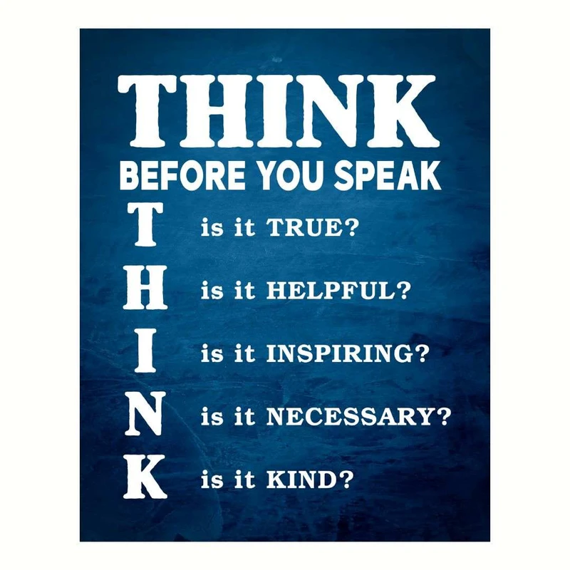 پوستر مدل قبل از صحبت کردن فکر کنید 