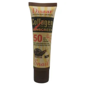 کرم ضد آفتاب بدون رنگ بدن دیسار SPF 50 مدل کلاژن محافظ UVB،UVA ‌مناسب برای انواع پوست حجم 50 میلی‌لیتر