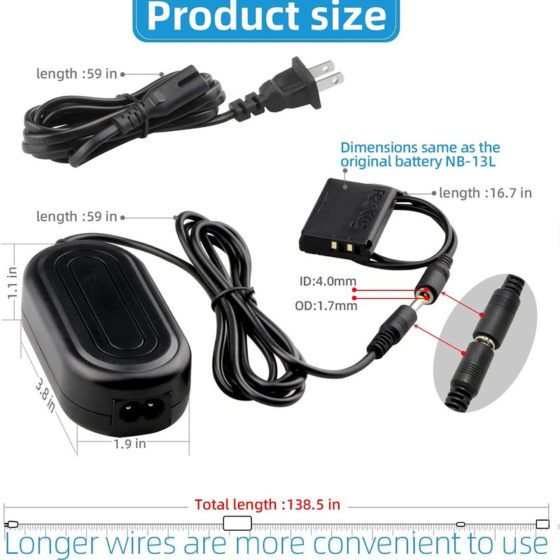 آداپتور شارژر Glorich ACK-DC110 برای دوربین کانن