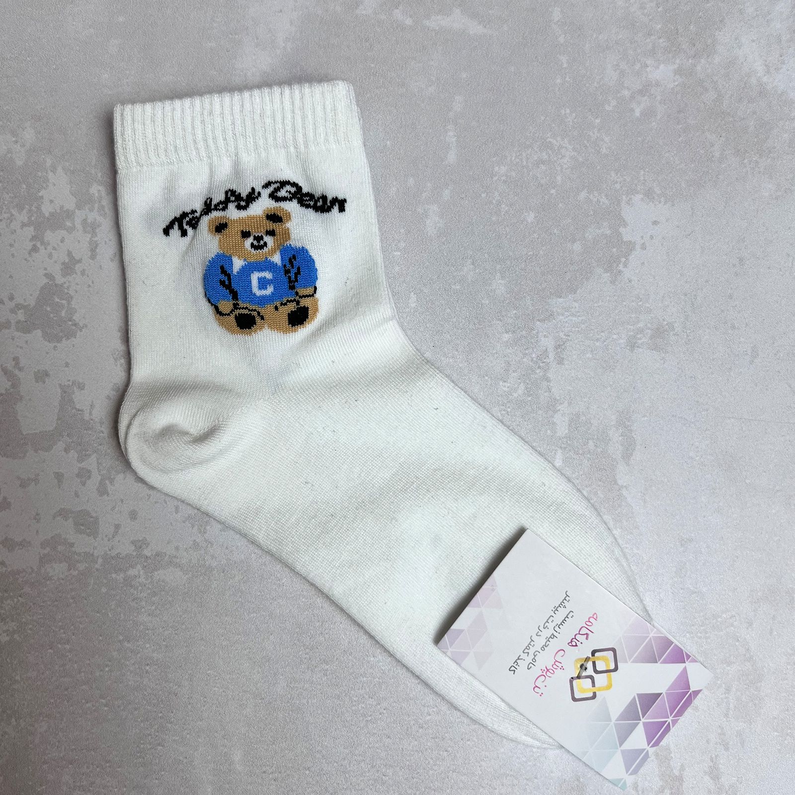 جوراب زنانه تن پوش هنگامه مدل خرسی مجموعه 5 عددی - - 4