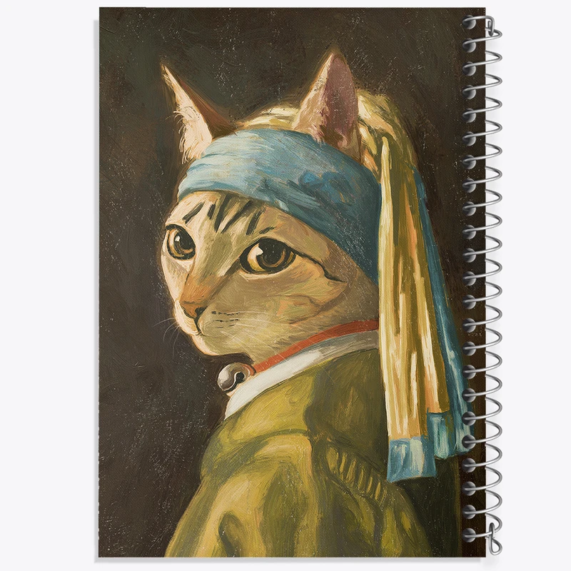 دفتر لیست خرید 50 برگ خندالو طرح گربه دختری با گوشواره مروارید کد N35