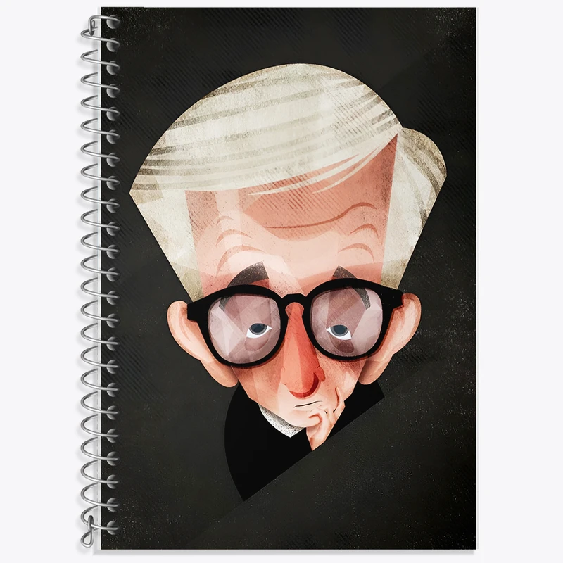 دفتر زبان 50 برگ خندالو مدل دو خط طرح وودی آلن (Woody Allen) کد F7336