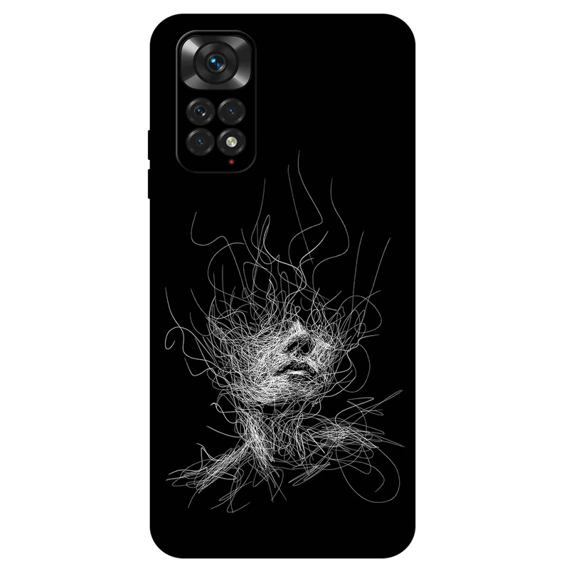 کاور مگافون طرح اسکچ صورت مدل 7423 مناسب برای گوشی موبایل شیائومی Redmi Note 11 / 11s 4G