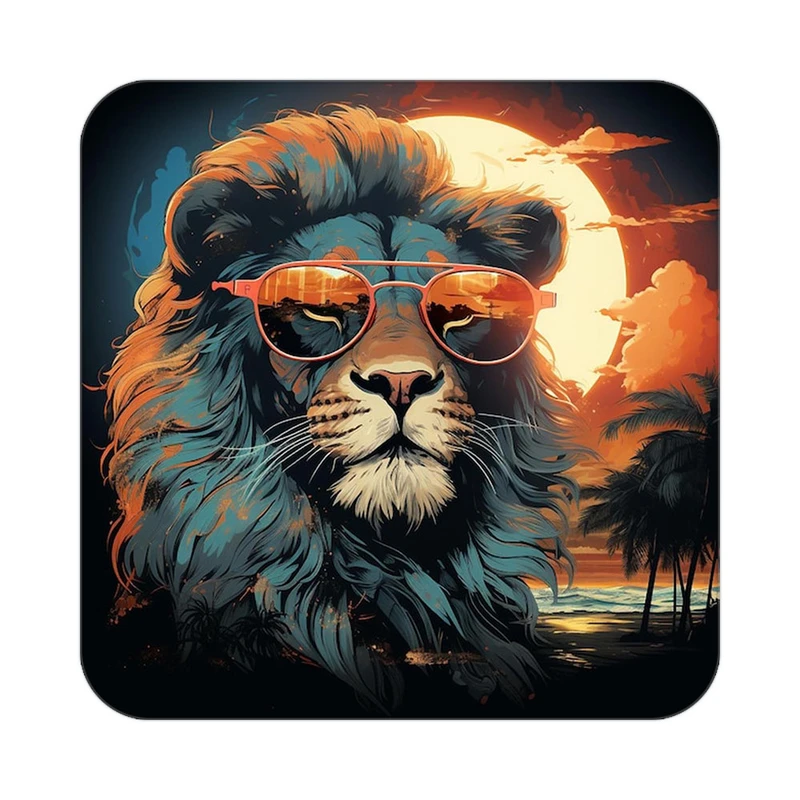 زیر لیوانی کاکتی طرح شیر مدل mp23329