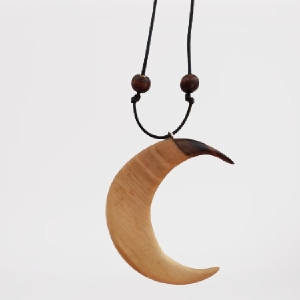 گردنبند زنانه مدل چوبی طرح ماه کد 0029 گردنبند زنانه مدل چوبی طرح ماه کد 0029