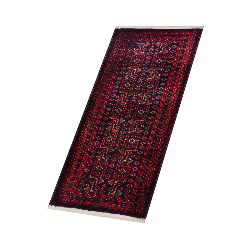 فرش دستبافت کناره طول یک و نیم متری مدل بلوچ